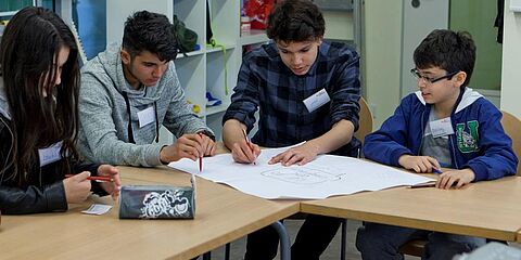 Jugendliche im Workshop